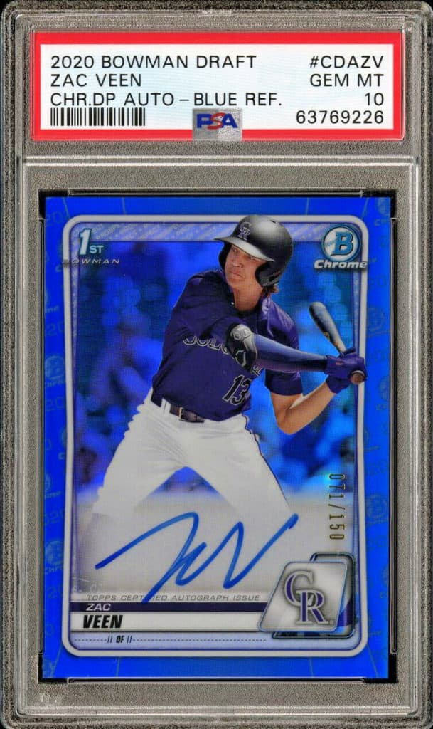 2020 Bowman Chrome Draft Rookies Zac Veen
